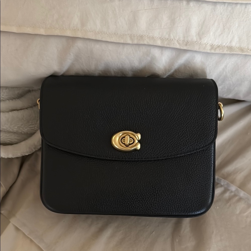Coach Cassie 19 Black Crossbody Bag with Gold Accents